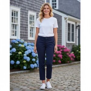NWOT LILA RYAN Women’s Cropped Chino Pants Classic Spring‎ Summer Casual Weekend